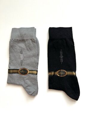 NEW Action Men's Dress Socks - Black & Gray Set of Two